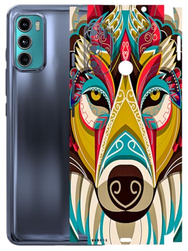 Image of AtOdds - Full Body Back Screen Guard Protector Film - Lamination Wrap Skin Sticker Compatible with Moto G60 | Scratchproof Matte Finish (Mighty Wolf)