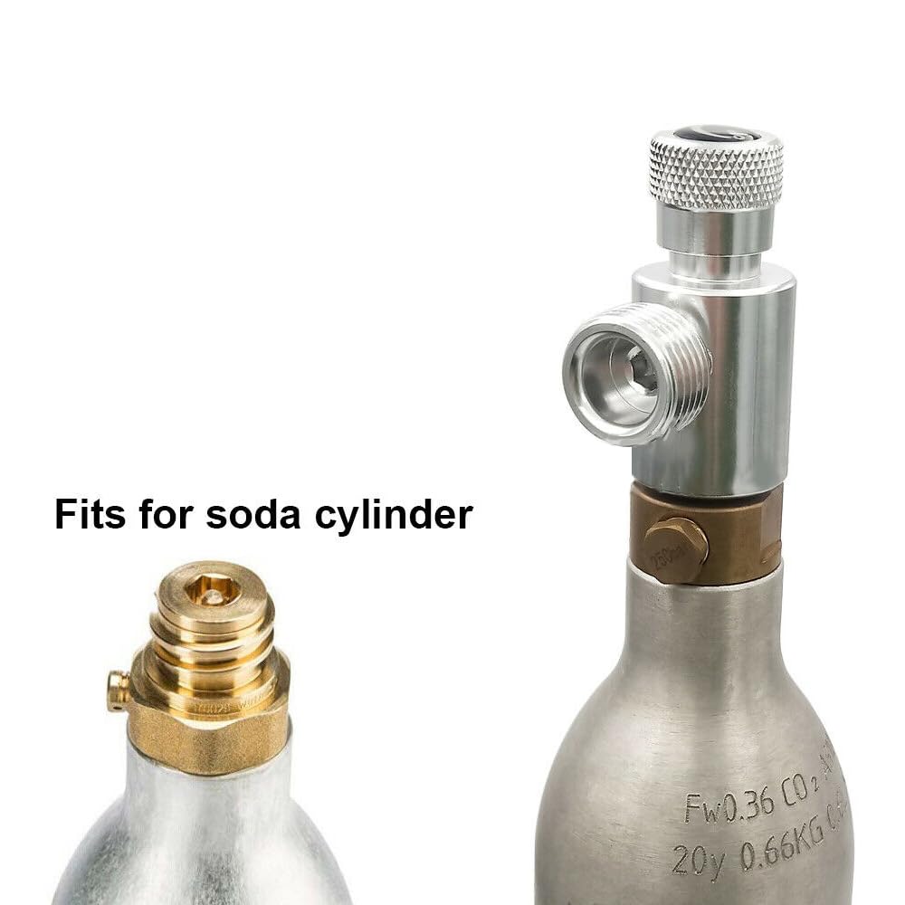 CHEVVY CO2 Zylinderadapter CO2 Zylinder CO2 Füllbehälter Druckminderer Selbst Gemachter Bierfassregler TR21-4 bis W21,8 Trapezgewinde Schnelladapter für CO2 Soda