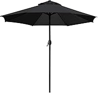 Vista 18 de Sunnyglade Sombrilla de patio de 9 pies para exteriores con 8 varillas resistentes (beige)