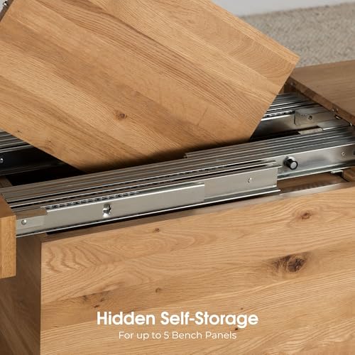 Transformer Table Expandable Dining Table for 2 to 12, Solid Wood Extendable Kitchen Table, Space-Saving Furniture, Small to Large Adjustable Dinner Table with Bench (Natural, Table + Bench) - Image 7