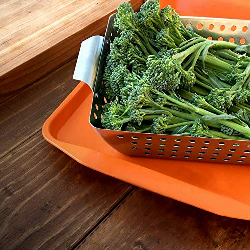 Yukon Glory Set of 3 Professional Barbecue Mini Grilling Basket Set, Heavy Duty Stainless Steel Perforated Grill Baskets for Grilling Veggies, Seafood, and More - Thumbnail 4