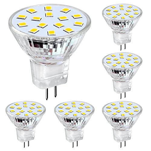 Mitening 6x Ampoule LED MR11 GU4 12V LED 2W Blanc Chaud 3000K, 235LM, Ampoules LED Spot GU4, Équivalent Halogène 10-20W, AC/DC 12V, Angle de Faisceau 120° [Classe énergétique A+] Cover