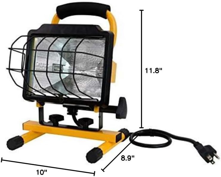 Utilitech 500-Watt Halogen Stand Work Light with Dimensions