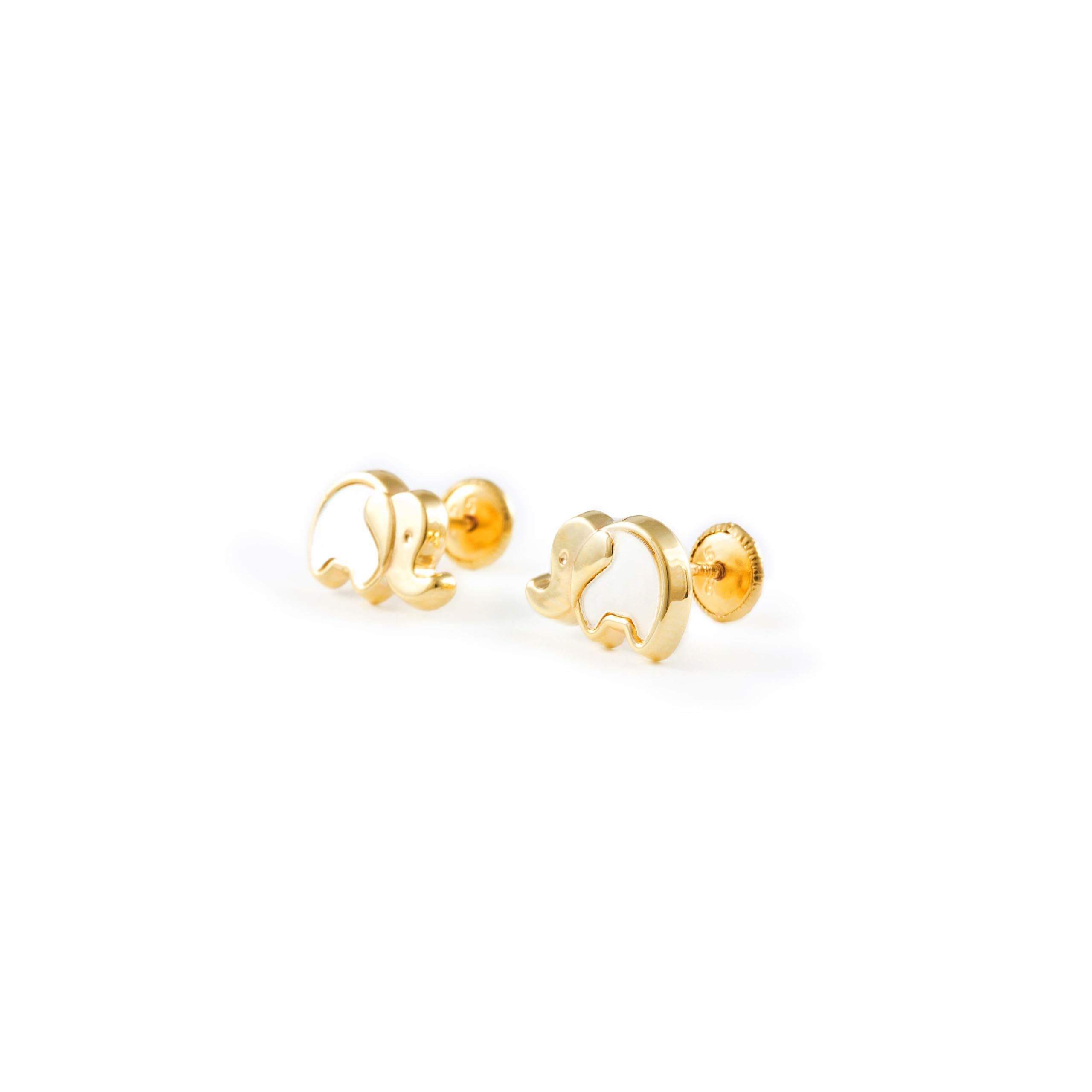 Orecchini per bambini elefante - oro giallo 9k (375) - Scatola Regalo - Certificato di garanzia