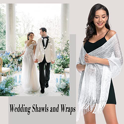 vimate Sparkling Metallic Shawls and Wraps for Bridal Weddings/Evening Party/Formal Dresses (With Free Shawl Buckle)4