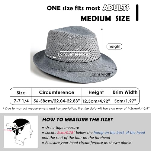 Image of Lisianthus Men's Summer Fedora Hats - Breathable Short Brim Outdoor Hat