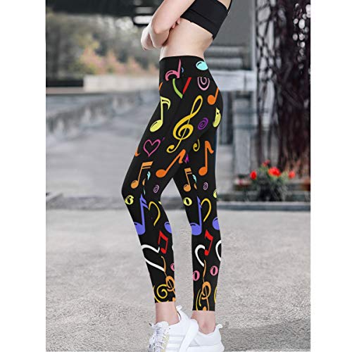 Donne Vita Alta Yoga Pantaloni Colorati Note