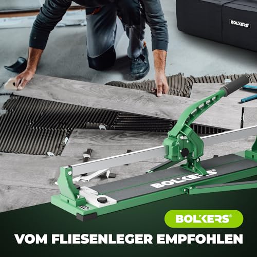 BOLKERS® ProCut S 600 Fliesenschneider - Fliesenschneider 600mm Schnittlänge - präzise Schnitte dank Wolframcarbid-Schneidrad mit Kugellager - Flisenschneidmaschine mit magnetischem Brechstempel