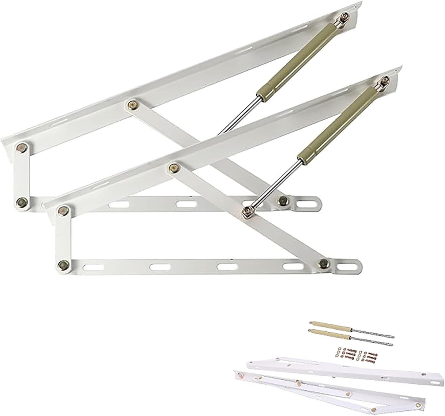 AGRUOPNC 1 Pair Lifting Bed Mechanism,Bed Lift Support, Hydraulic Rod Storage Divider Mechanism Frame Hardware Ideal For Mattresses,Boards Or Frames Sofas And Beds(White,80cm/2.6ft)
