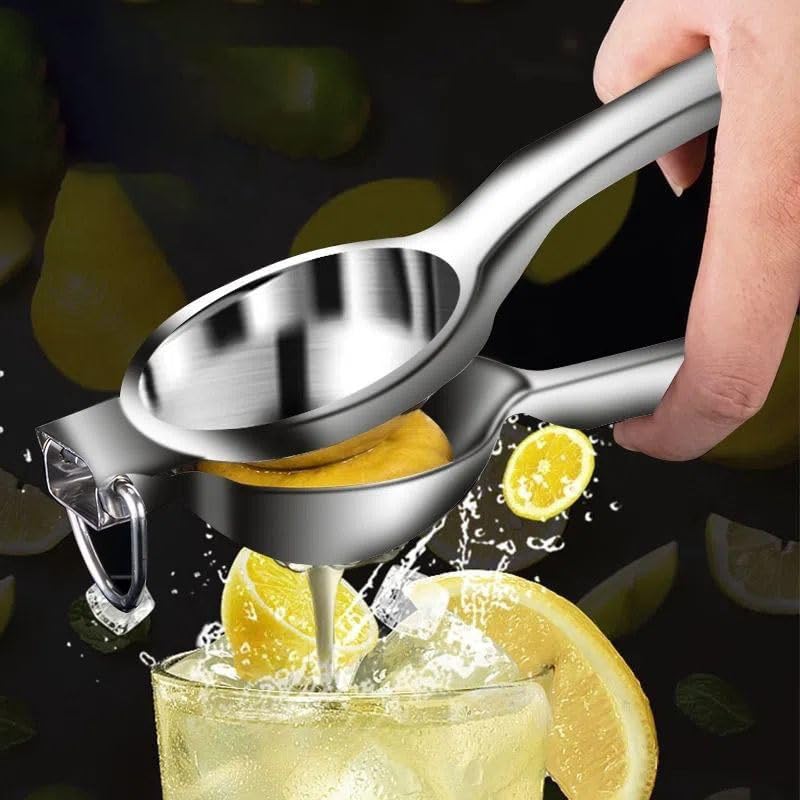 Miniatura 4 de Exprimidor manual, 1 unidad versátil exprimidor de limón, de acero inoxidable, duradero y portátil, extractor de jugo de frutas para aventuras al