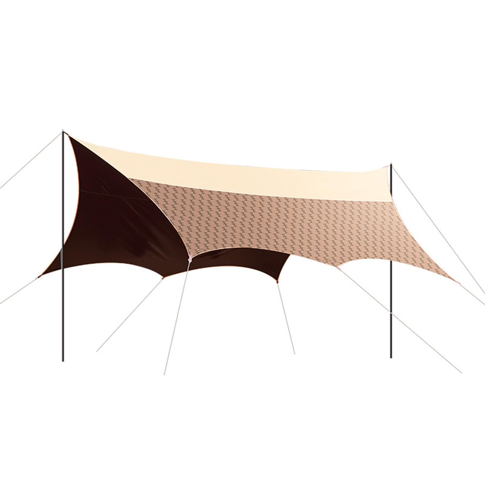 Telo impermeabile da campeggio, pieghevole, esagonale, per escursioni, picnic, spiaggia, 4,5 m x 4,5 m, copertura multiuso per esterni