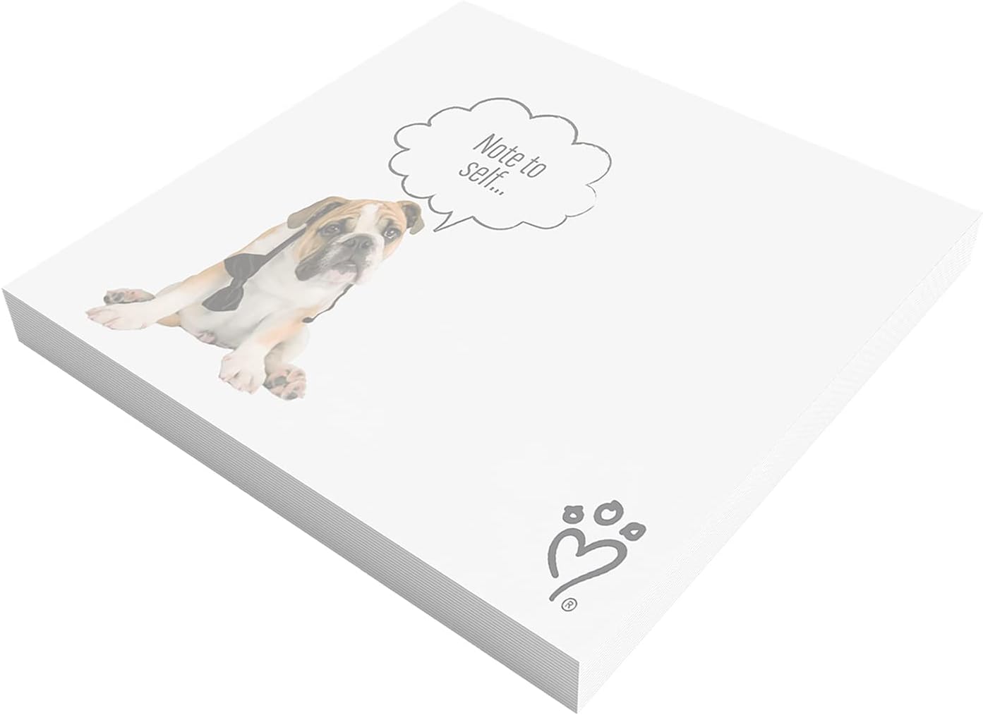 LUXPaper Rachael Hale Collection Sticky Note Pads | 50 Sheets Per Pad | 3" x 3" | English Bulldog Design | 60lb. Text | 2 Qty White W/ American Bulldog Design