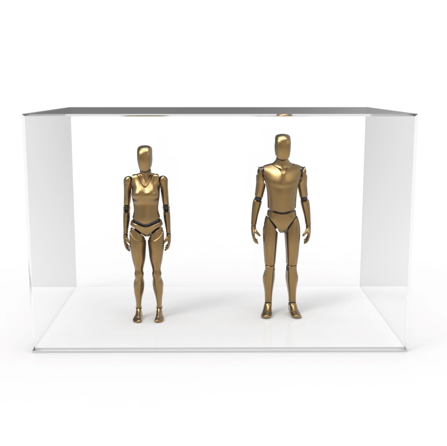 Hansen Vitrine Acryl / Schaukasten / Objektvitrine / Showcase rechteckig, 400x650x200 mm, mit weißem Boden