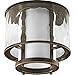 Progress Lighting P3941-20 Bay Court Collection 1-Light Outdoor Flushmount, Antique Bronze
