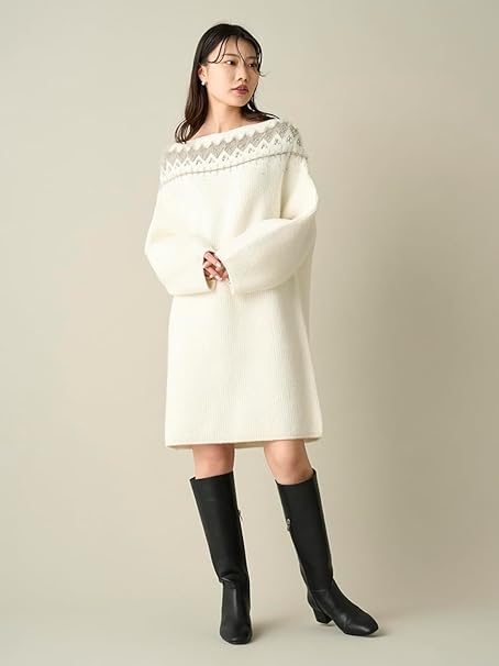 フェアアイルニットミニワンピース Amazon.co.jp: [セルフォード] フェアアイルニットミニ
