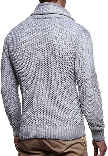Men's Turtleneck Cable Knit Button Down Cardigan,Fall Winter Pullover Casual Sweaters4
