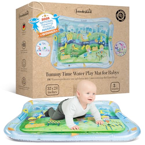 Image of Tummy Time Water Mat for Babies – XXL Sensory Baby Water Play Mat – Award-Winning Infant Activity Mat for Motor Development – Premium, Baby-Safe Water Tummy Time Mat – Construction Site
