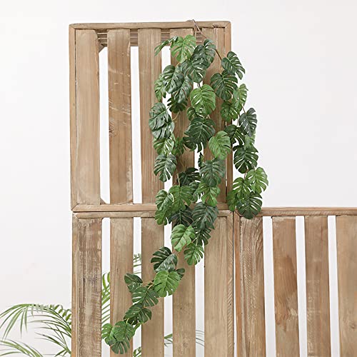 2pcs foglie di palma tropicali artificiali vite