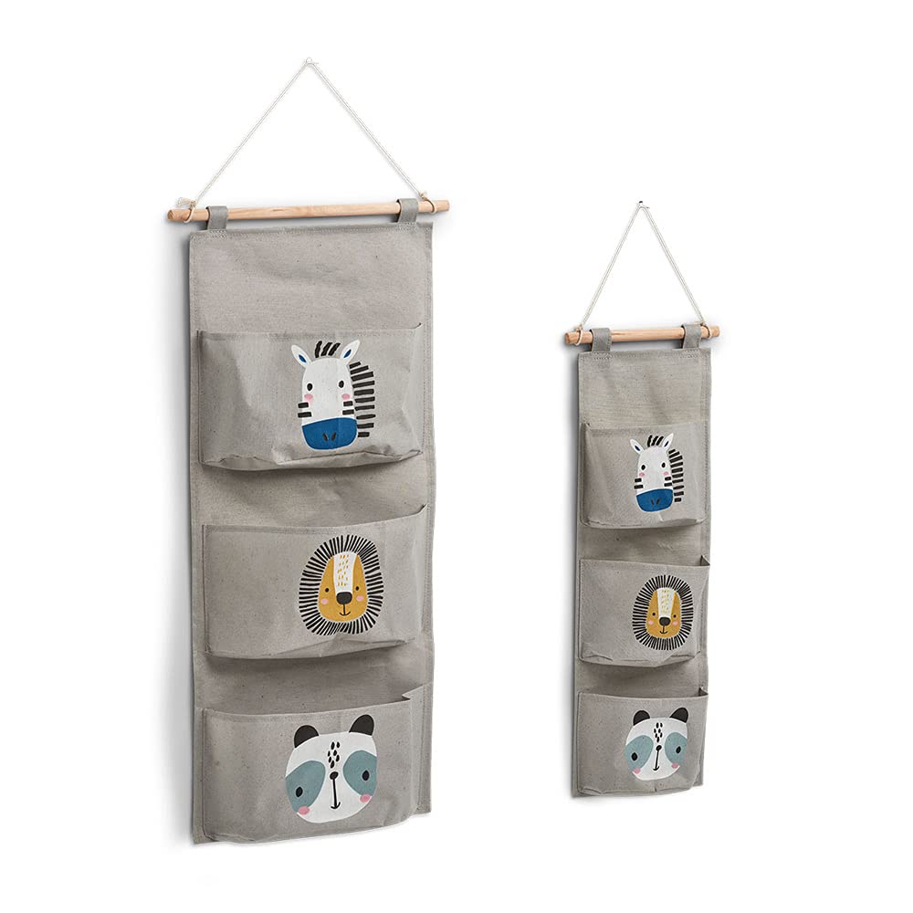 Ophang-organizer, Set Van 2 Stuks, Hangende Organizer Met Zakken Dinosaurusprint Wandorganizer Voor Thuis Kantoor Badkamer Hal Slaapkamer Kinderkamer