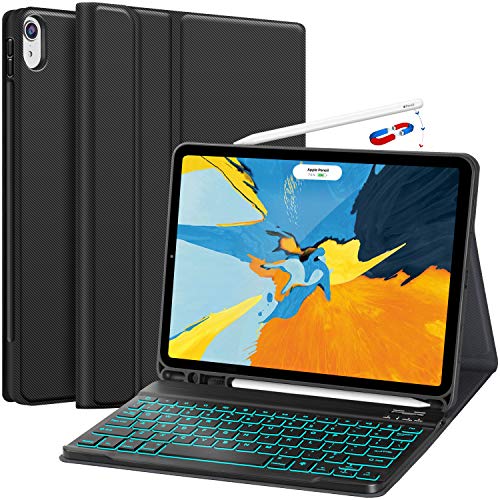 iPad Pro 11 Case with Keyboard 2018-7 Colors Backlight - [Support Apple Pencil