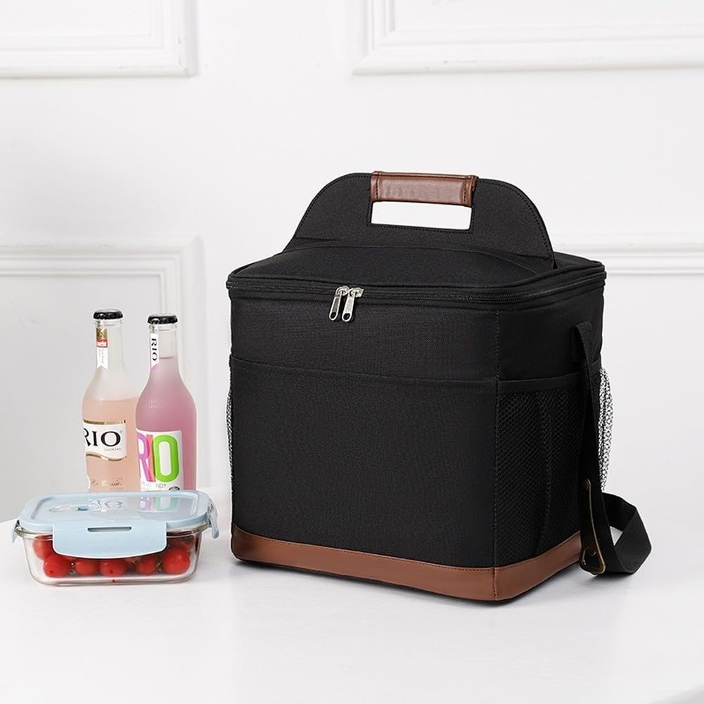 Sac à déjeuner isotherme de grand volume fabriqué à partir de tissu Oxford épais et de film PEVA de qualité alimentaire pour un transport sûr des repas (G)