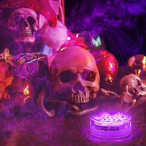 Creatrek Pumpkin Lights with Remote, Battery Operated Jack O Lantern Lights for Pumpkins, Halloween Decor, Puck, Bathtub, Hot Tub, Party, 4 Pack - image 3