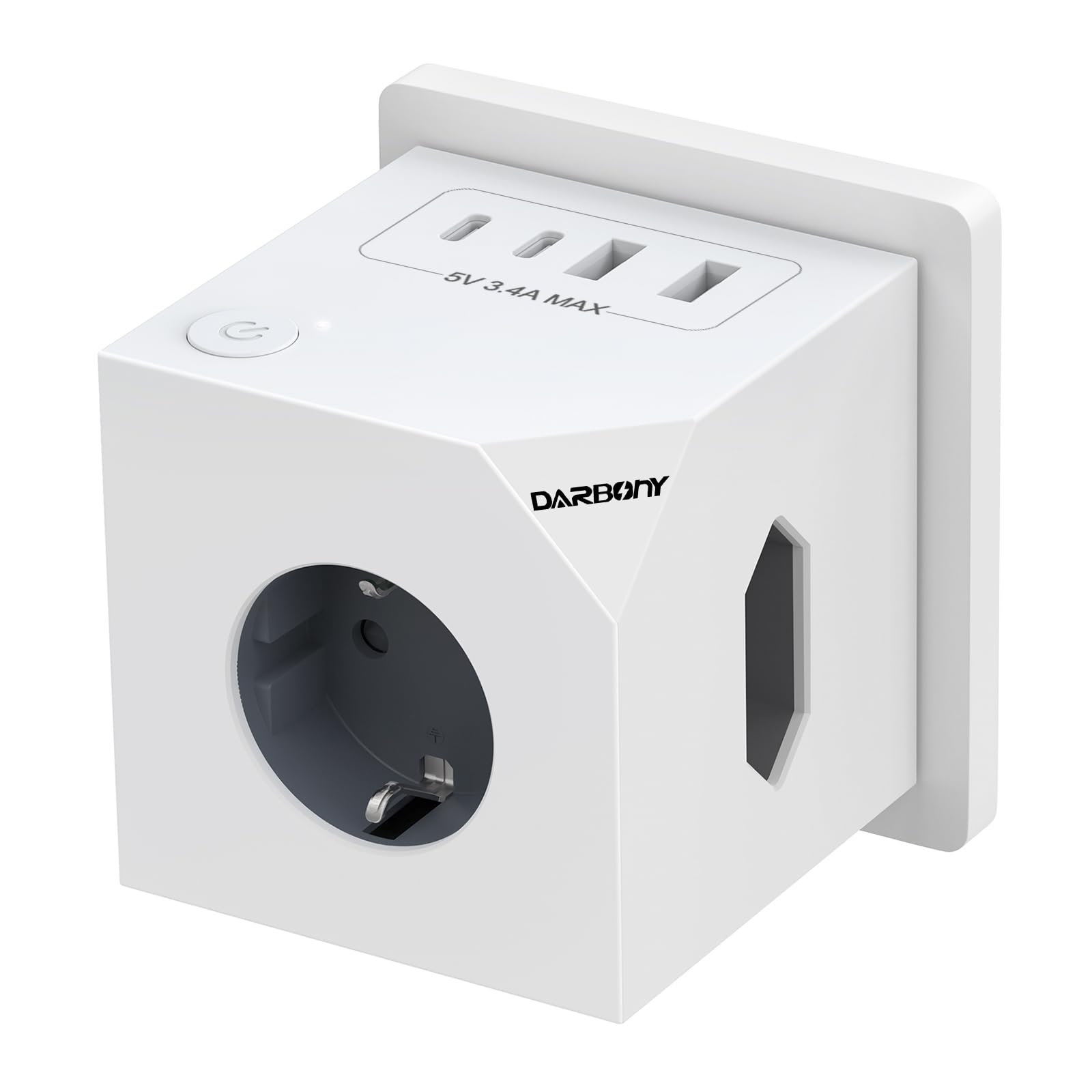 7-IN-1Steckdosenwürfel ohne Kabel and 4 Fach Flachstecker Mehrfachsteckdose 4 Fach Flachstecker Mehrfachsteckdose