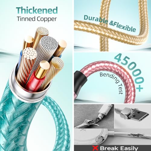 Image of Travel Essentials 4 in 2 Multi Charging Cable for iWatch Charger 2Pack,5FT