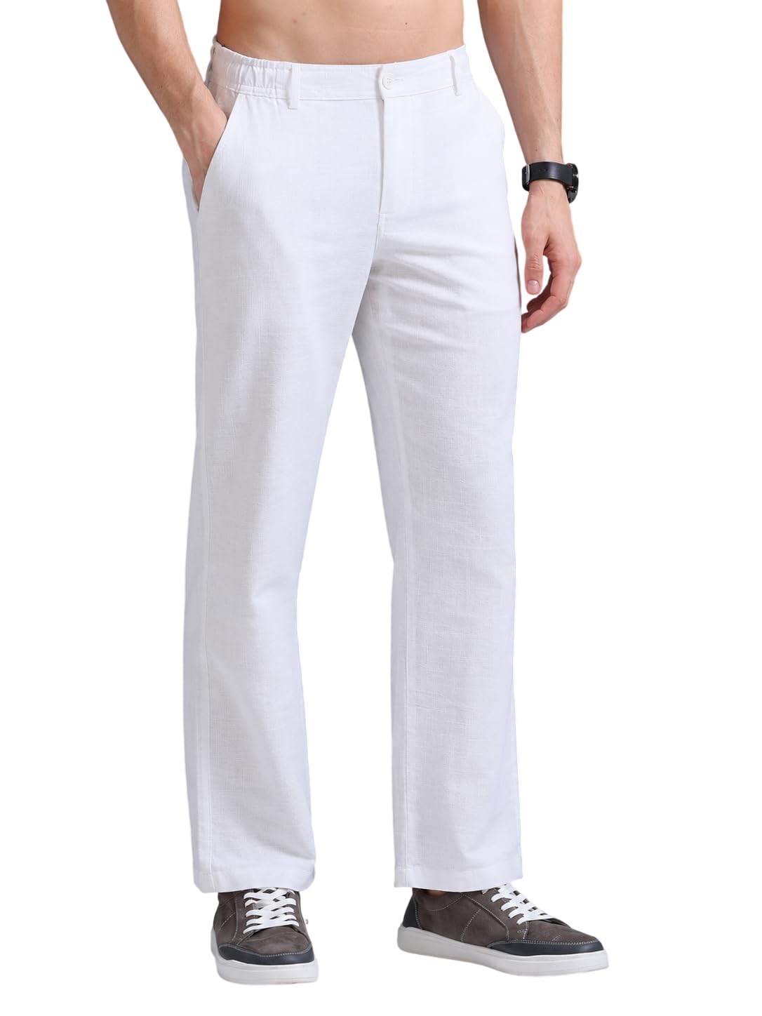 Samfor Linen Pant for Men White - Image 1