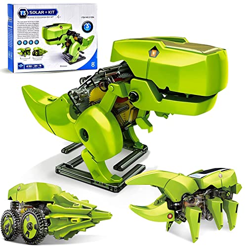 Sendowtek Juguetes de Dinosaurio Robot Solar 3 en 1 Robot de Dinosaurio Kits de Juguetes Los Niños Educación...