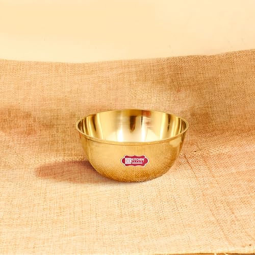 Image of Kitchen Expert Small Brass Bowl | Set of 1 | 100ml |Diya for Pooja | Oil Lamp for Mandir | Ideal for Puja /Prasad /Dia | Home Decor | Brass Dia for Diwali | Multipurpose |