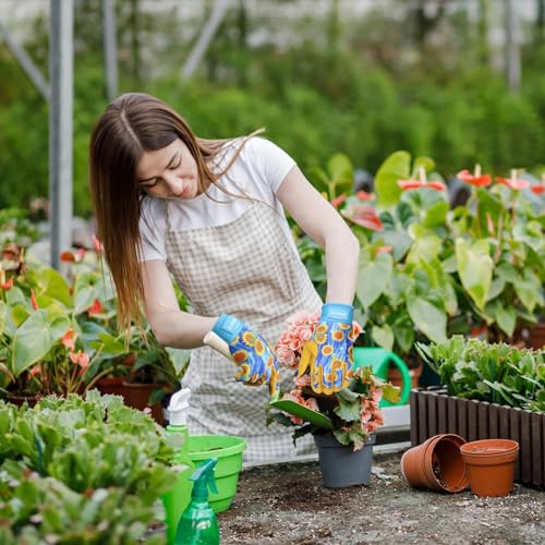 Image of Leather-Gardening-Gloves for Women - Thorn-Proof Work-Gloves with Touch Screen for Weeding, Digging, Planting,Pruning Yard garden Gloves -Medium