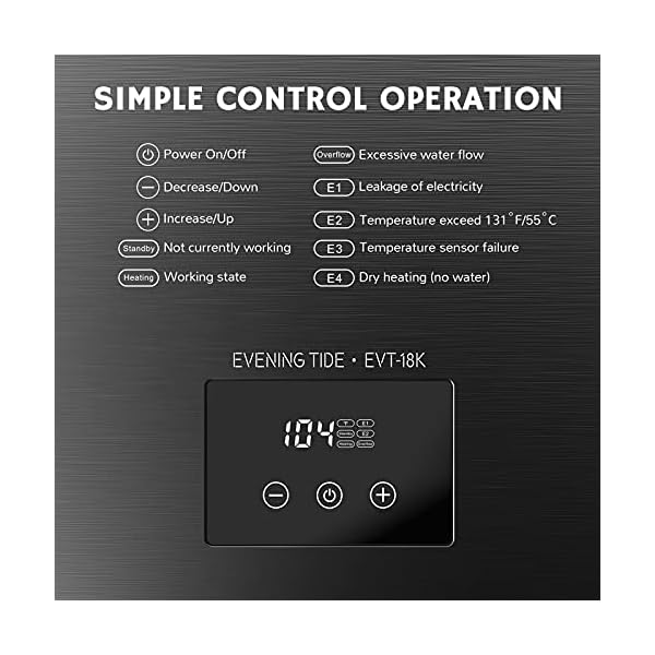 Airthereal Electric Tankless Water Heater 18kW, 240Volts - Endless On-Demand Hot Water - Self Modulates to Save Energy Use - Small Enough to Install Anywhere - for 2 Showers, Evening Tide series - Image 5