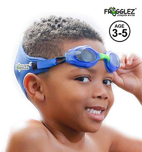 Frogglez Kids Swim Goggles with Pain-Free Strap | Ideal for Ages 3 –