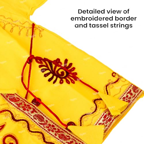 Image of Zest 4 Toyz Kids Krishna Dress Costume for Janmashtami Boys Kanha Fancy Dress Dhoti, Patka, Kundal, Morpankh, Mukut, Bansuri, Bajuband, Kamarband