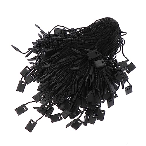 NAMOARLY 1000pcs Sling Shop Clothes Tags Tag Fasteners Labels Hanging Rope Garment Label Fasteners Hanging Ropes Merchandise Tags Hanger Ropes Tag Snap Lock Black Plastic