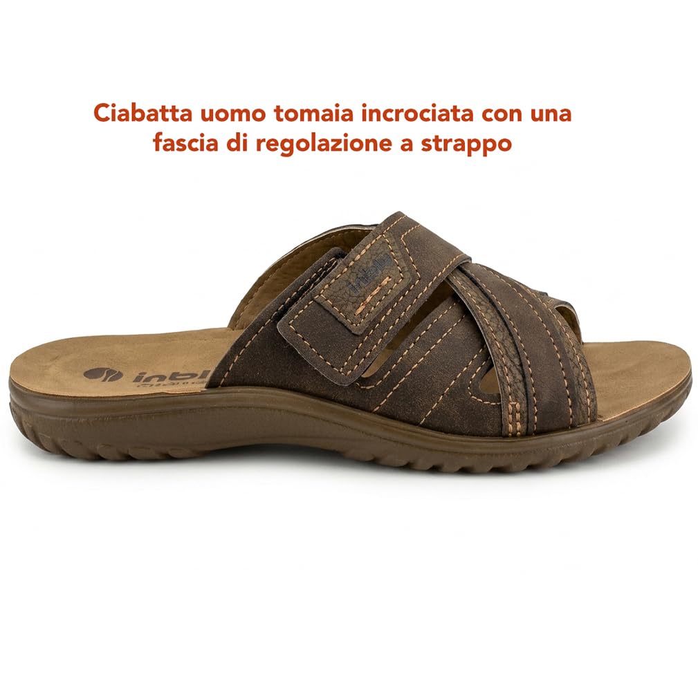 inblu Ciabatte aperte Uomo Trinità-stretch Tomaia Incrociata e regolazione plus con strappo - sottopiede soffice