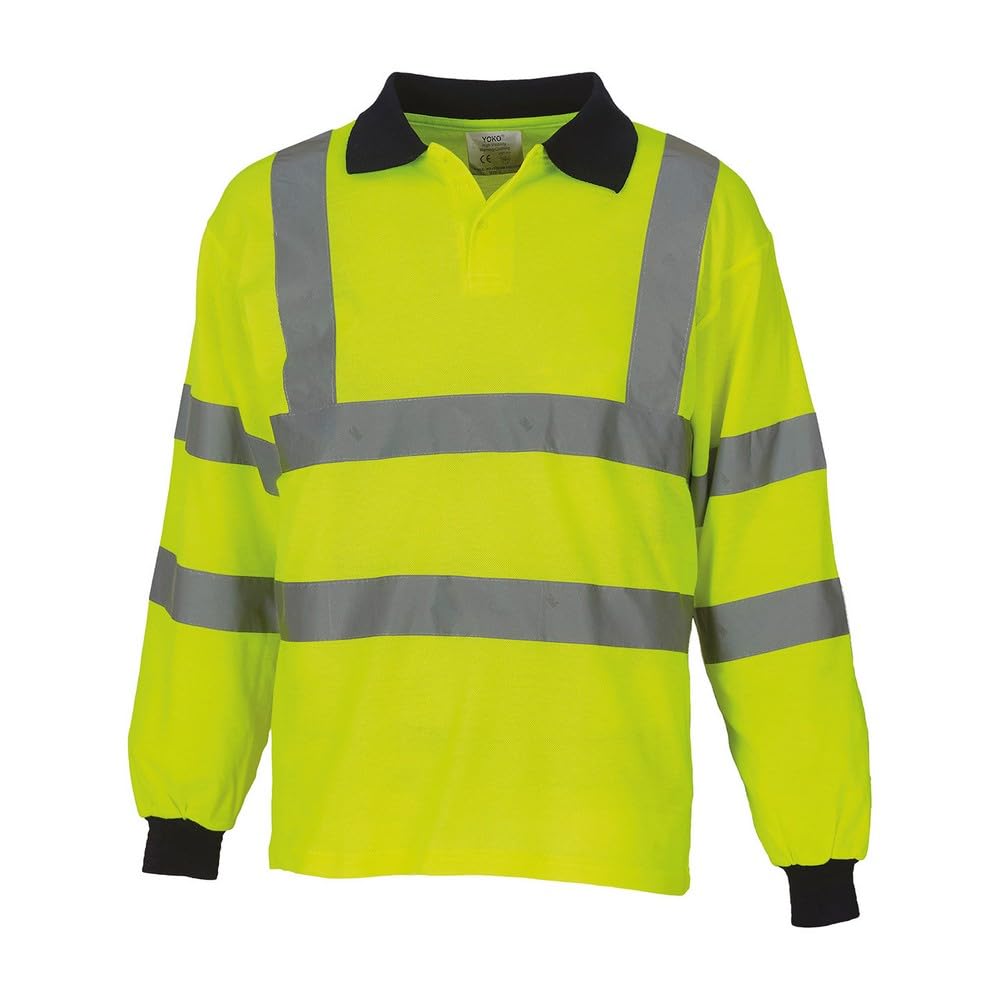Yoko Yk021/Hvj310 Polo a Maniche Lunghe Hi Vis Uomo