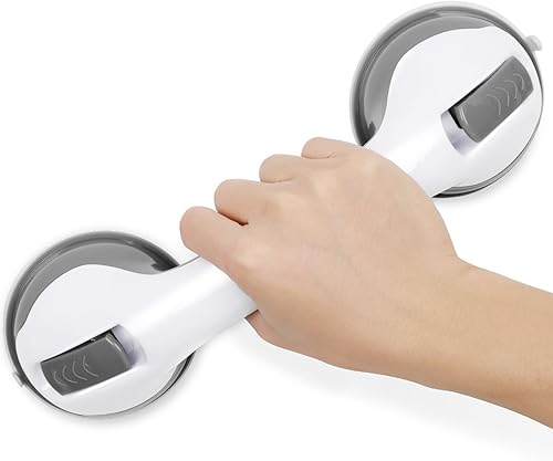 Miniatura 7 de Paquete de 2 barras de agarre para tinas y duchas, barras de agarre de 12 pulgadas para baño con ventosa de sujeción fuerte, barra de equilibrio