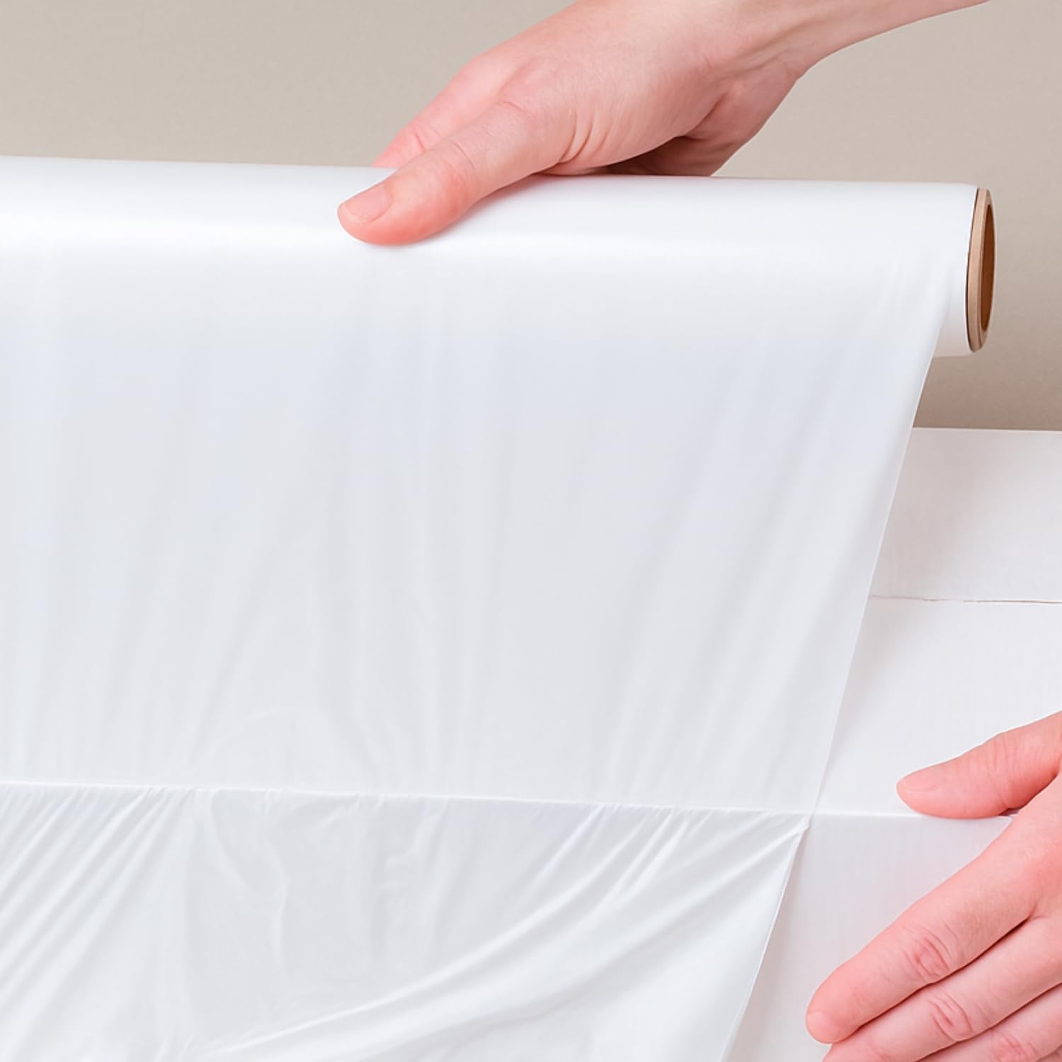 EVOTRADE Przezroczysta lub biała folia rozciągliwa, folia PVC o wysokiej wytrzymałości do pakowania, palety, przeprowadzki i wysyłki - liczba rolek do wyboru (biała, 6)
