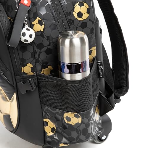 Mochila com rodas para meninas Mochilas com rodas para meninas Mochilas (Black Foootball)