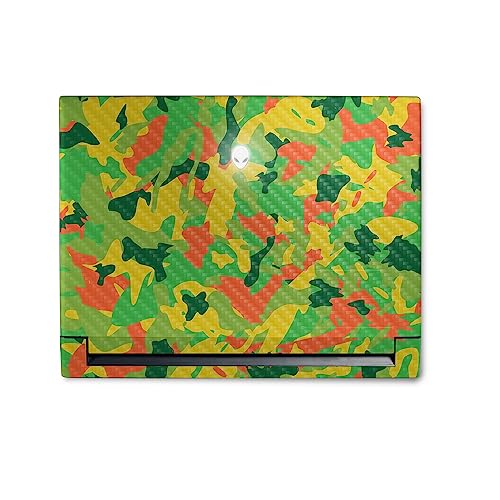 Image of MightySkins Carbon Fiber Skin Compatible with Alienware M18 R1 (2023) Full Wrap Kit - Spring Camouflage | Protective, Durable Textured Carbon Fiber Finish | Easy to Apply | Made in The USA
