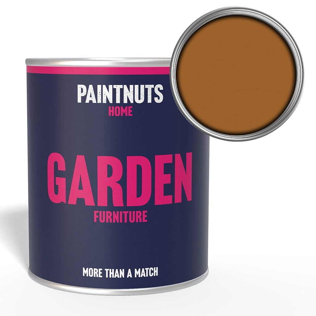Paintnuts Ochre Brown Garden Furniture Paint - Ral-8001 - Satin 250Ml Tin