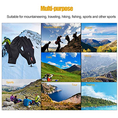 Luvas, Andoer Luvas ao ar livre inverno quente antiderrapante tela sensível ao toque para andar de b