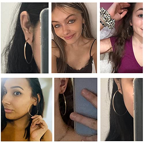 HAIAISO 6 Pairs Clip On Hoop Earrings for Women Fake Hoop Earrings Spring Hoop Earrings Set for Non-Pierced Ears Jewelry 6 Sizes4