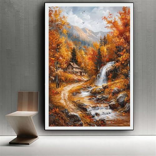 Peinture Diamant Arbre d'Automne - Kit DIY Grand Format pour vos Soirées Détente à la Maison