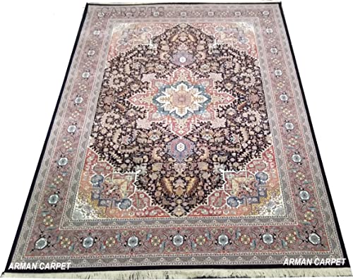 Image of High Density Export Quality Classical Pure Silk Carpet for Your Hall & Living Room 5 X 7 Feet (90x150 cm) Ivory Multi