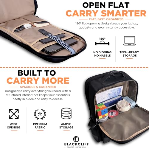 Image of BLACKCLIFF Apex Pro Premium Lightweight Laptop Backpack for Men & Women | Water-Resistant Stylish Bag with Vegan Leather, USB Charging Port, 16-Inch Laptop Sleeve | Office, College, Travel & Daily Use