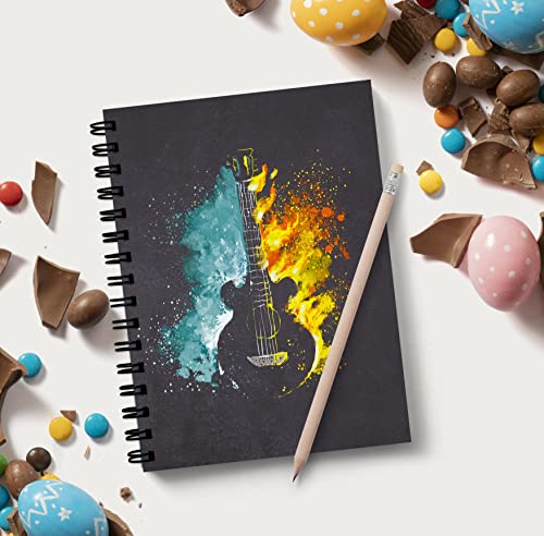 Image of Guitar music Spiral Wiro Unruled Blank Pages Notebook Diary Journal Drawing Book Size-A5(6X9 Inches) (Guitar music)