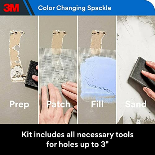 3M High Strength Hole Repair Kit, Color Changing Spackling Compound, 8 Fl Oz, Blue #TOP3